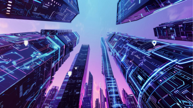 Futuristic city neon lights cyberpunk #8 free wallpaper - medium preview image