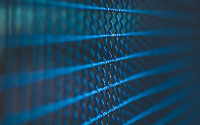 Metal fence blue light abstracted free wallpaper - medium preview image