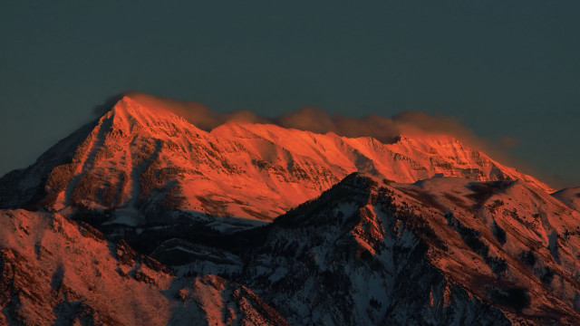 Mountain snowy peak sunset clouds #2 free wallpaper - medium preview image