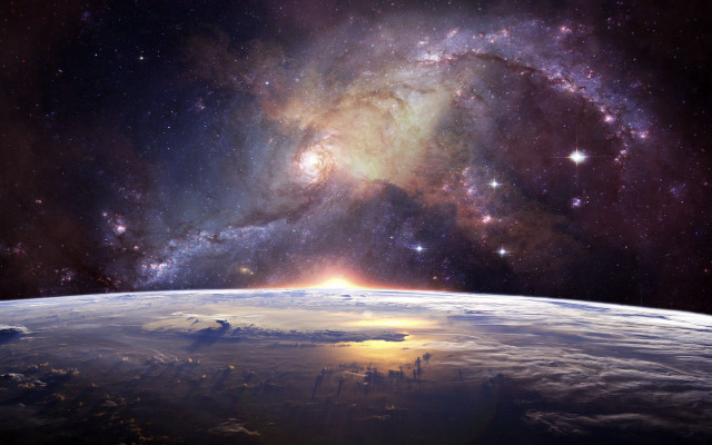 Earth space bright star aurora free wallpaper - medium preview image