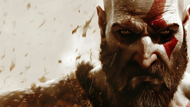 Bearded man red makeup rainy free wallpaper - medium preview image
