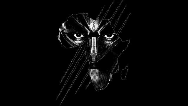 Black white cat line face free wallpaper - medium preview image