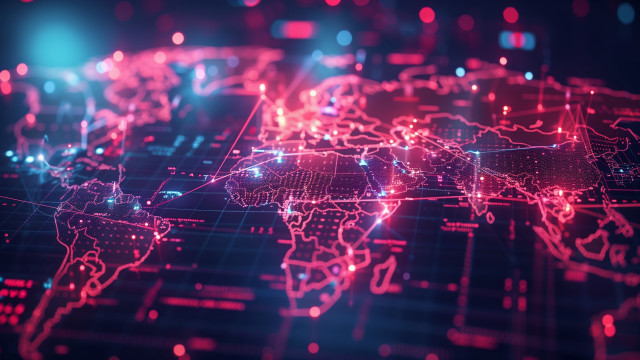 World map lights dots redshift free wallpaper - medium preview image