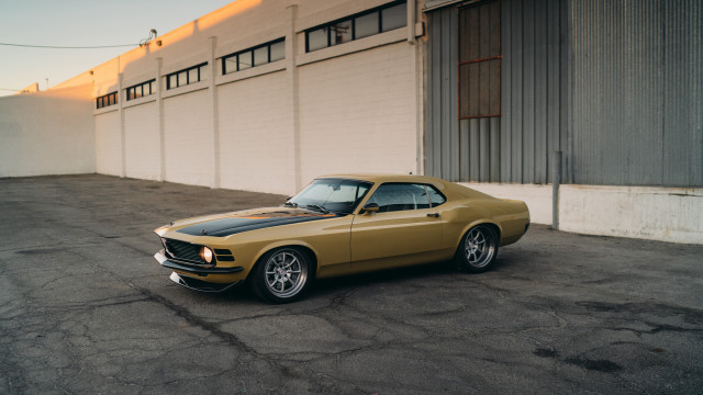 Yellow car neoclassic 3d render free wallpaper - medium preview image