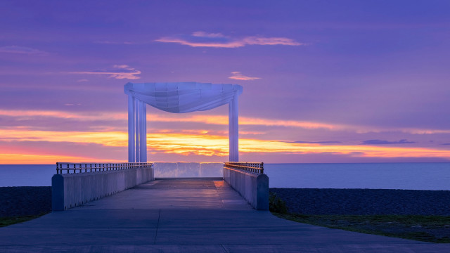 Walkway beach sunset canopy urban free wallpaper - medium preview image
