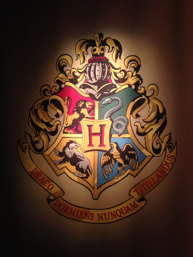 Hogwarts crest lit wall dark free wallpaper - medium preview image