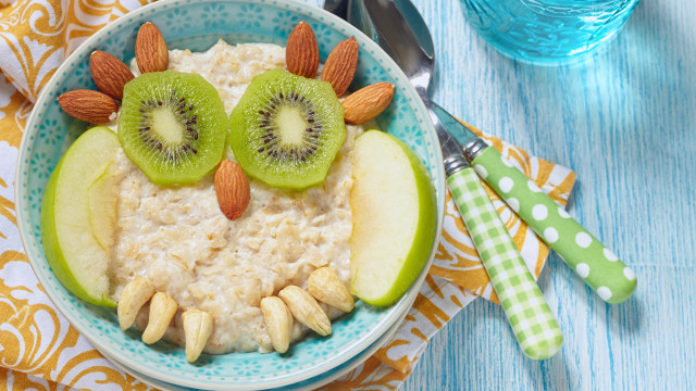 Oatmeal kiwi nuts spoon arcimboldo free wallpaper - medium preview image