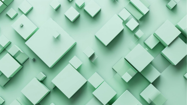 Green squares abstract 3d beeple free wallpaper - medium preview image