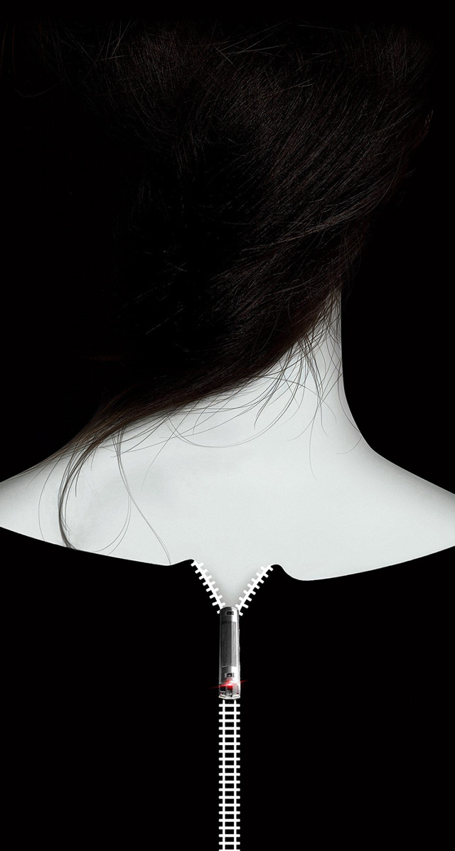 Mannequin head zipper black background free wallpaper - medium preview image