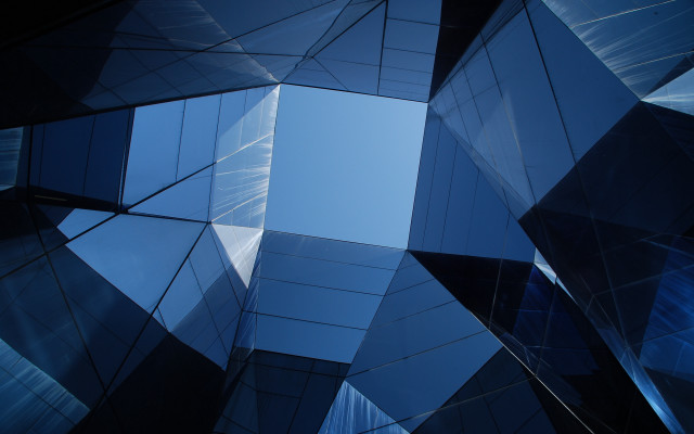Tall building windows blue sky free wallpaper - medium preview image