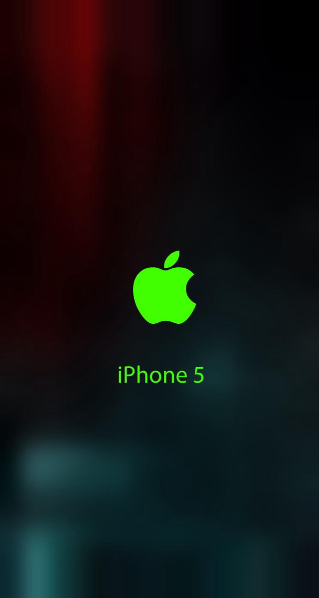 Green apple logo black iphone5 free wallpaper - medium preview image