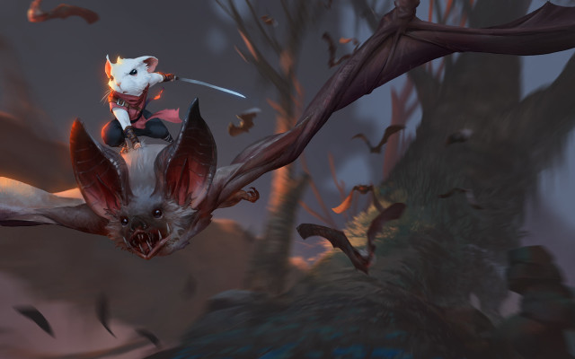 Mouse bat riding forest bats free wallpaper - medium preview image