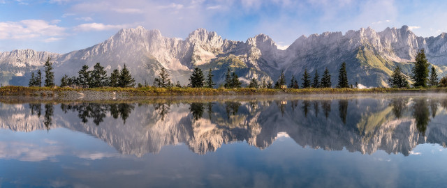 Mountain lake forest bridge castle free wallpaper - medium preview image