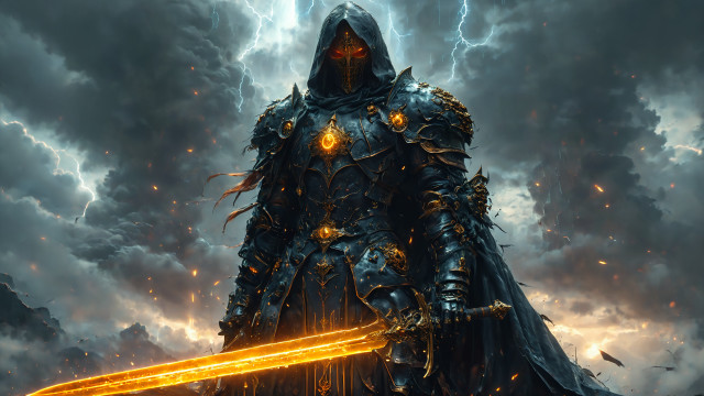 Armor burning cape cloud sunset free wallpaper for desktop - medium preview image