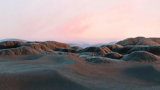 Desert hills pink sky matte free wallpaper - medium preview image