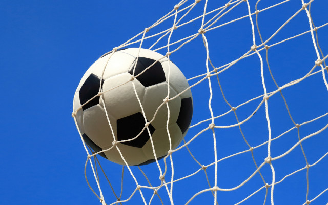 Soccer ball net goal blue free wallpaper - medium preview image
