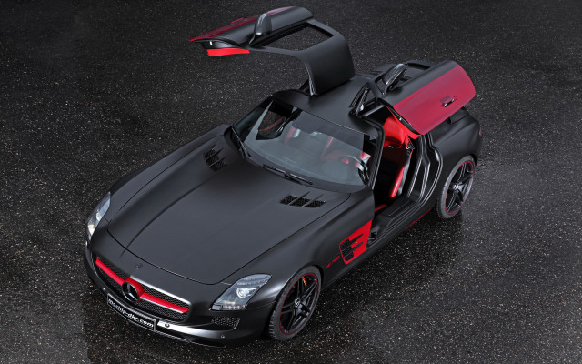 Black sports car red stripe #4 free wallpaper - medium preview image