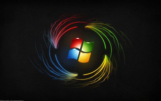 Colorful logo black background white free wallpaper - medium preview image