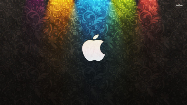 Apple logo rainbow background flower free wallpaper - medium preview image