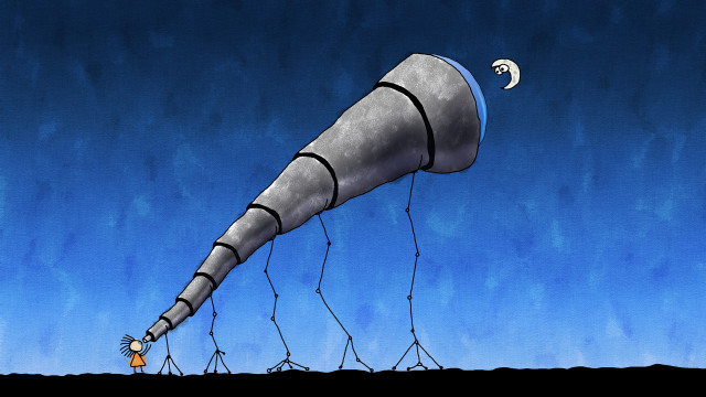 Giant kite pulled moonlit starry free wallpaper - medium preview image