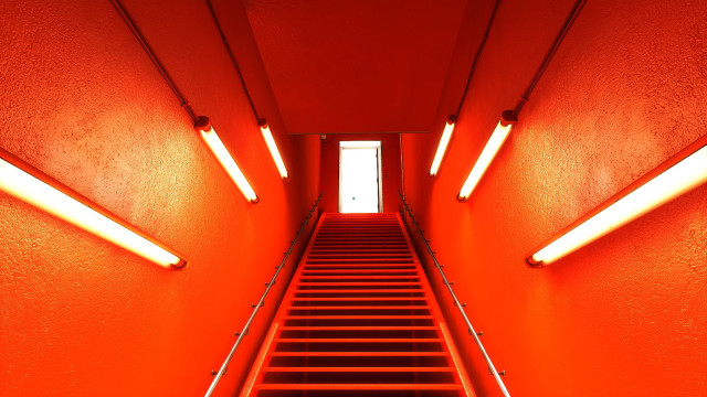 Staircase red wall bright light free wallpaper - medium preview image