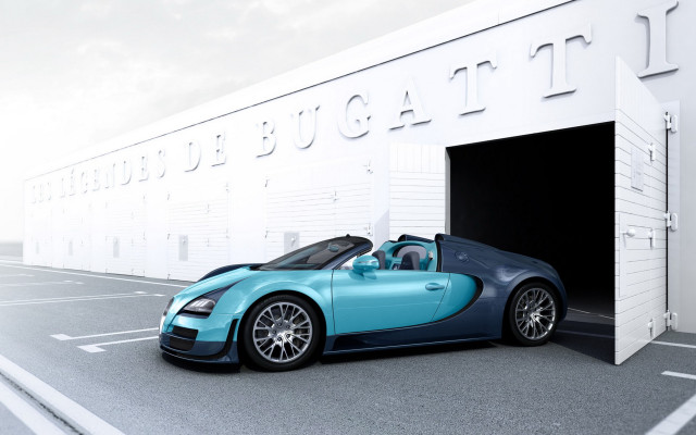 Blue bugatti parking lot white free wallpaper - medium preview image