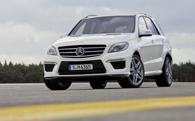 White mercedes mlx suv road free wallpaper for desktop - medium preview image