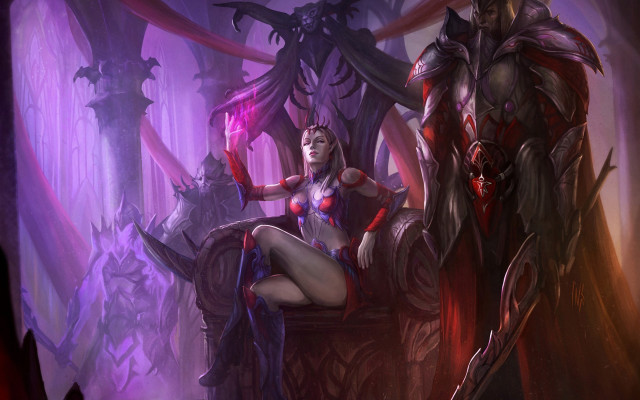 Woman demon purple room glowing free wallpaper - medium preview image