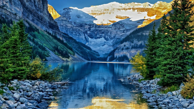 Mountain lake forest sky rocks #8 free wallpaper - medium preview image