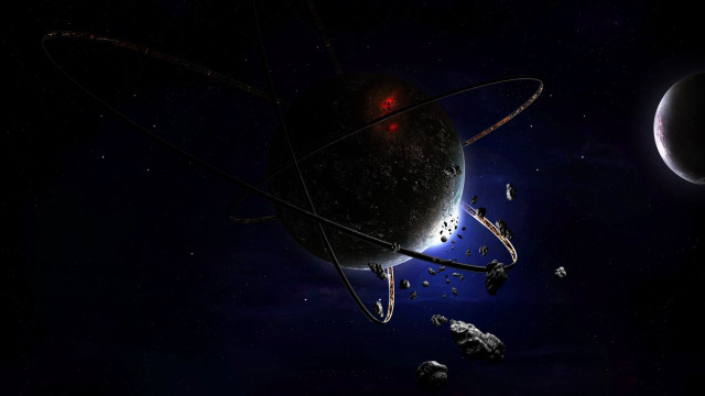 Space station satellite planet aurora free wallpaper - medium preview image