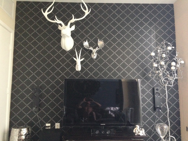 Living room deer head rococo free wallpaper - medium preview image