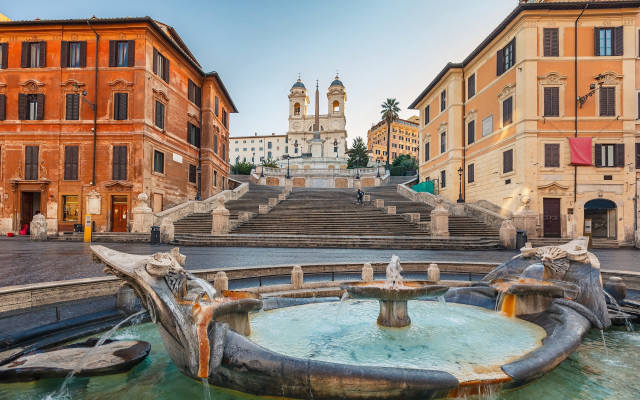 Fountain clocktower plaza architecture urban free wallpaper - medium preview image
