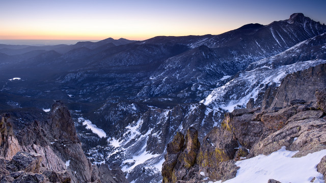 Mountain range sunset lake ice free wallpaper - medium preview image