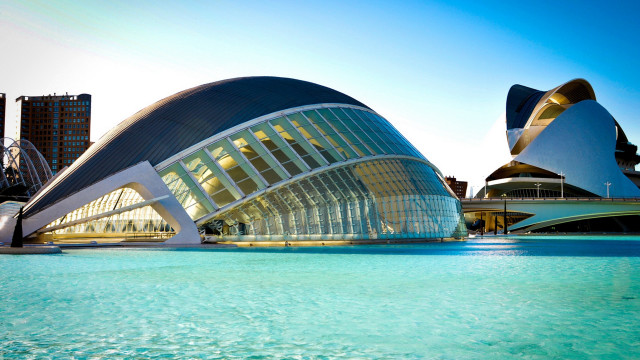 Modern building curved roof water free wallpaper - medium preview image