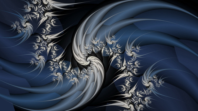 Blue white swirl flower fractal free wallpaper - medium preview image
