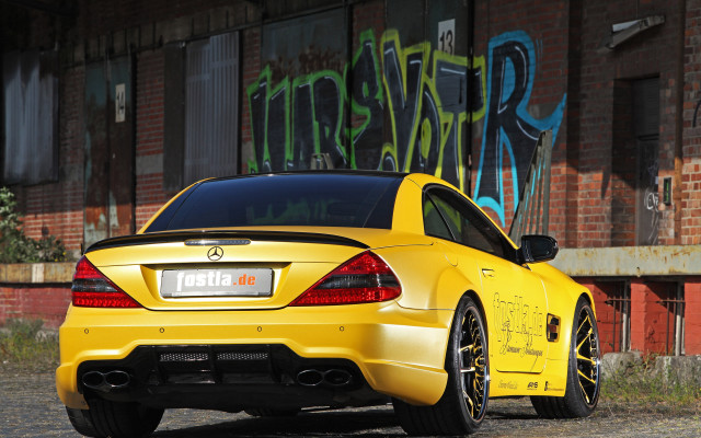 Yellow sports car graffiti urban free wallpaper - medium preview image
