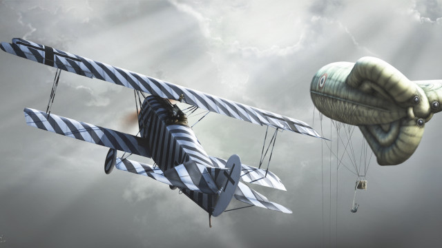 Airplanes clouds parachute person matte free wallpaper - medium preview image