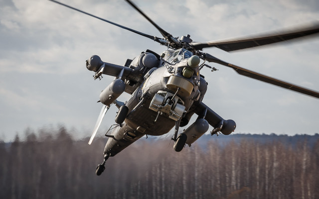 Military helicopter trees clouds dahlov free wallpaper - medium preview image