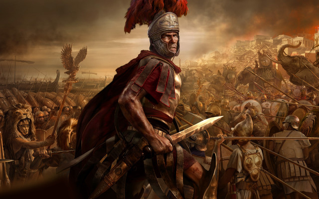 Roman soldier crowd armor shield free wallpaper - medium preview image