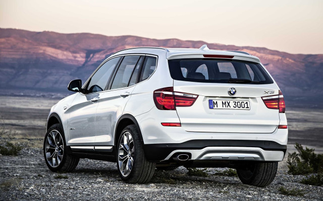 White bmw suv mountains rocky free wallpaper - medium preview image