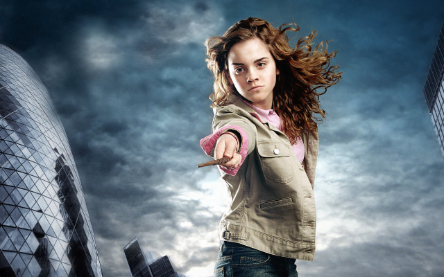 Woman gun building cloudy sky free wallpaper - medium preview image