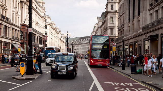 Double decker bus street tall free wallpaper - medium preview image