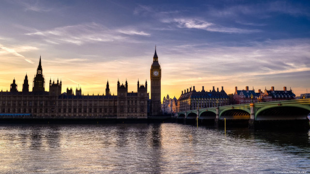 Large building clock tower bridge #7 free wallpaper - medium preview image