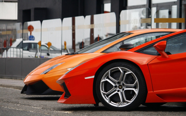 Red orange sports car glass free wallpaper - medium preview image
