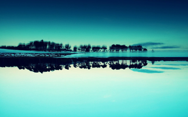 Lake island trees sky surreal free wallpaper - medium preview image