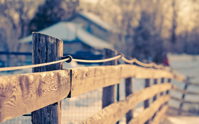 Wooden fence wire house snow free wallpaper - medium preview image