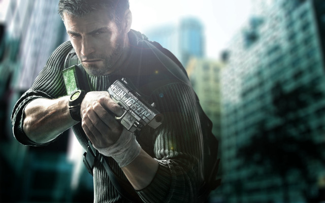 Cityscape man gun striped shirt free wallpaper - medium preview image