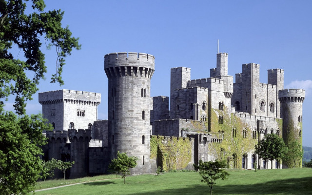 Castle gothic park trees sky free wallpaper - medium preview image