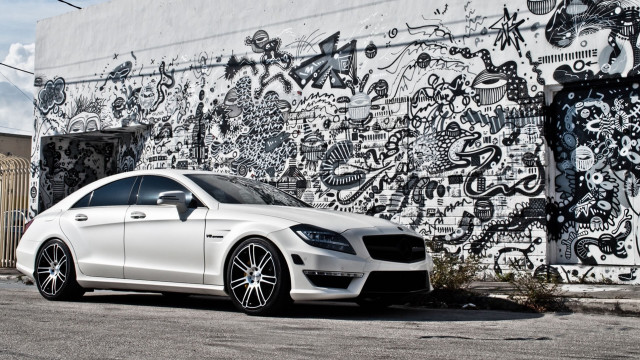 White car graffiti wall modern free wallpaper - medium preview image