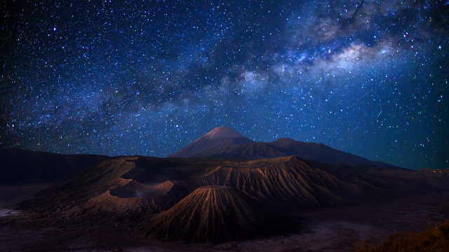 Night sky mountains milky way free wallpaper - medium preview image